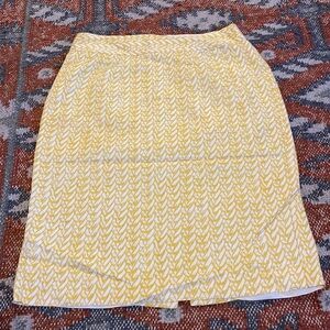 Banana republic yellow patterned skirt